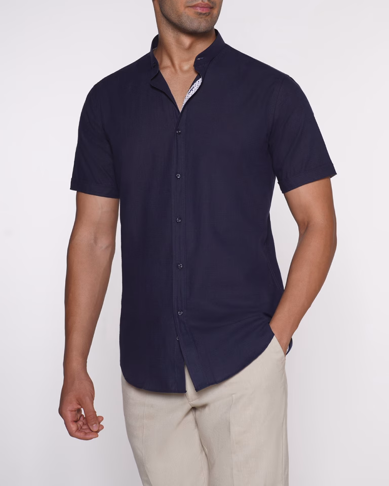 پیراهن PS20 یقه دیپلمات سورمه ای