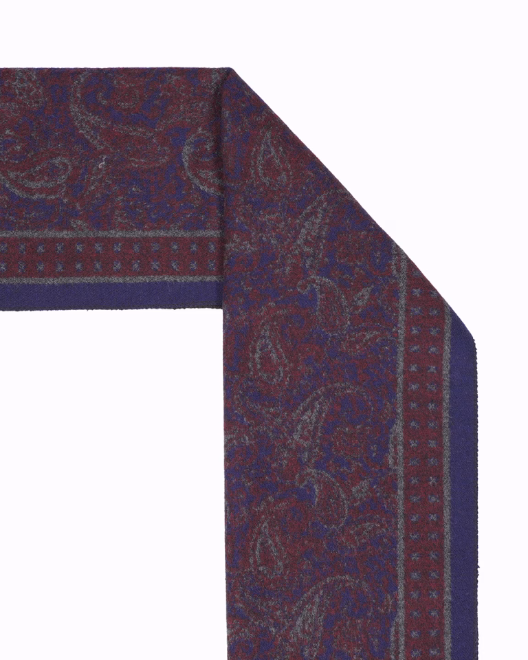 شال گردن زرشکی سورمه ای طرحدار